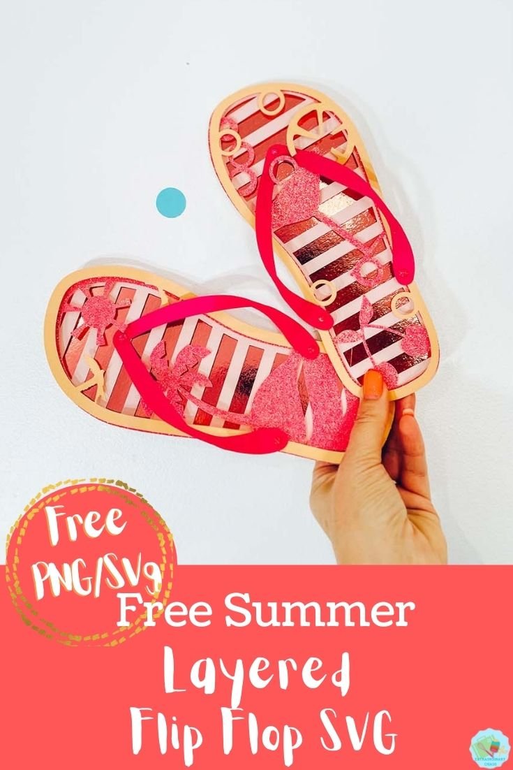 Free Layered summer flip flop SVG for Cricut And Silhouette