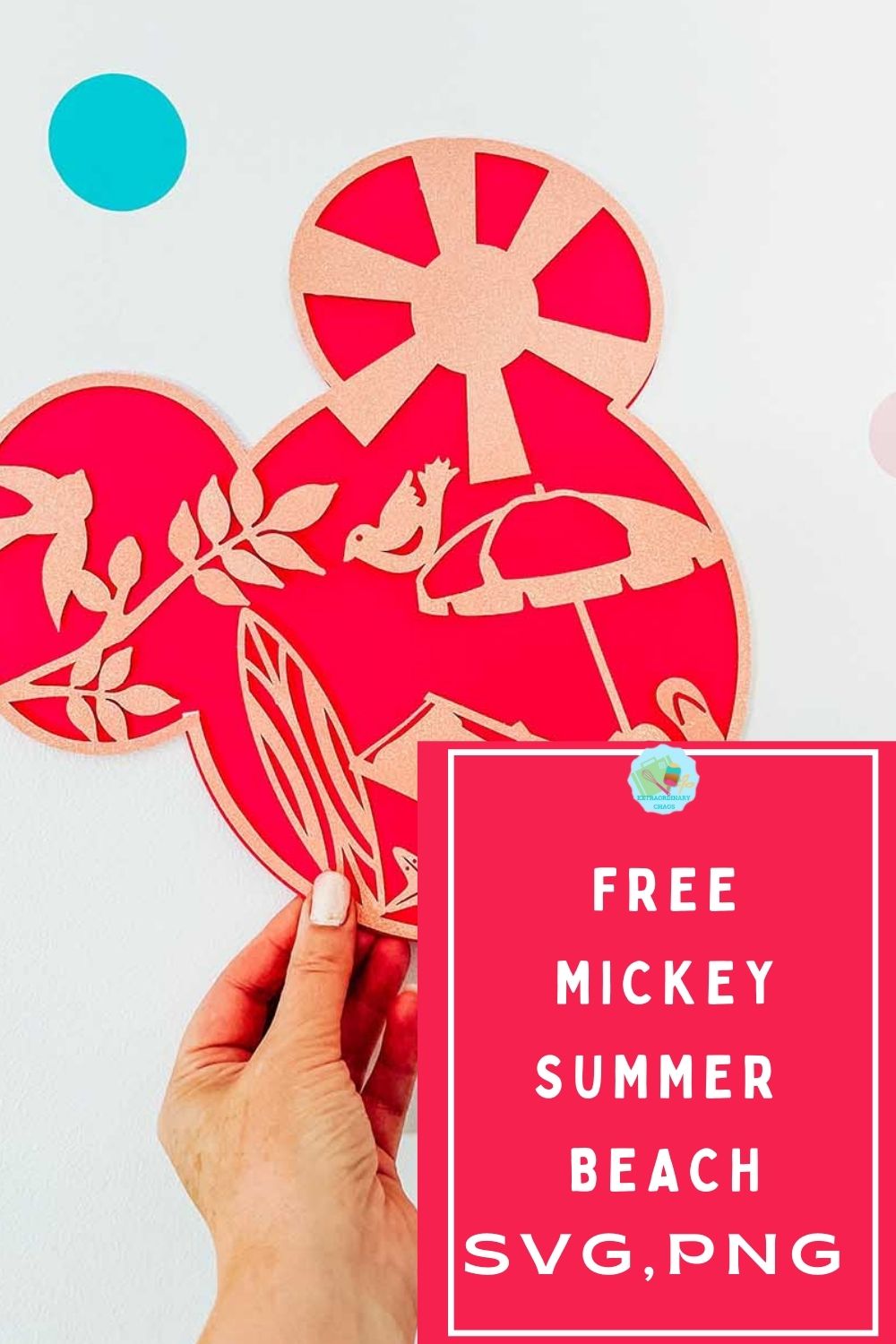 Free Mickey shaped summer beach SVG and PNG for scrapbooking