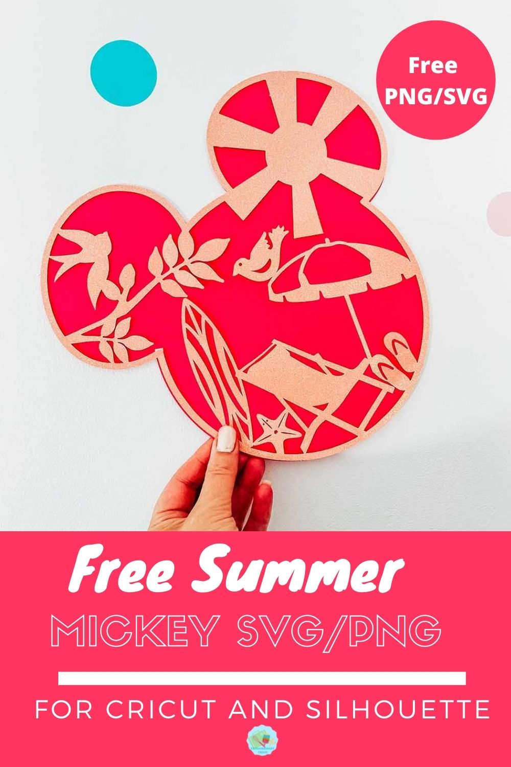 Free Summer Beach Mickey Head SVG for Cricut And Silhouette