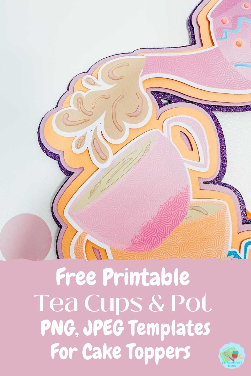 Tea Pot PNG For Crafting, Cards and Cake Toppers-2
