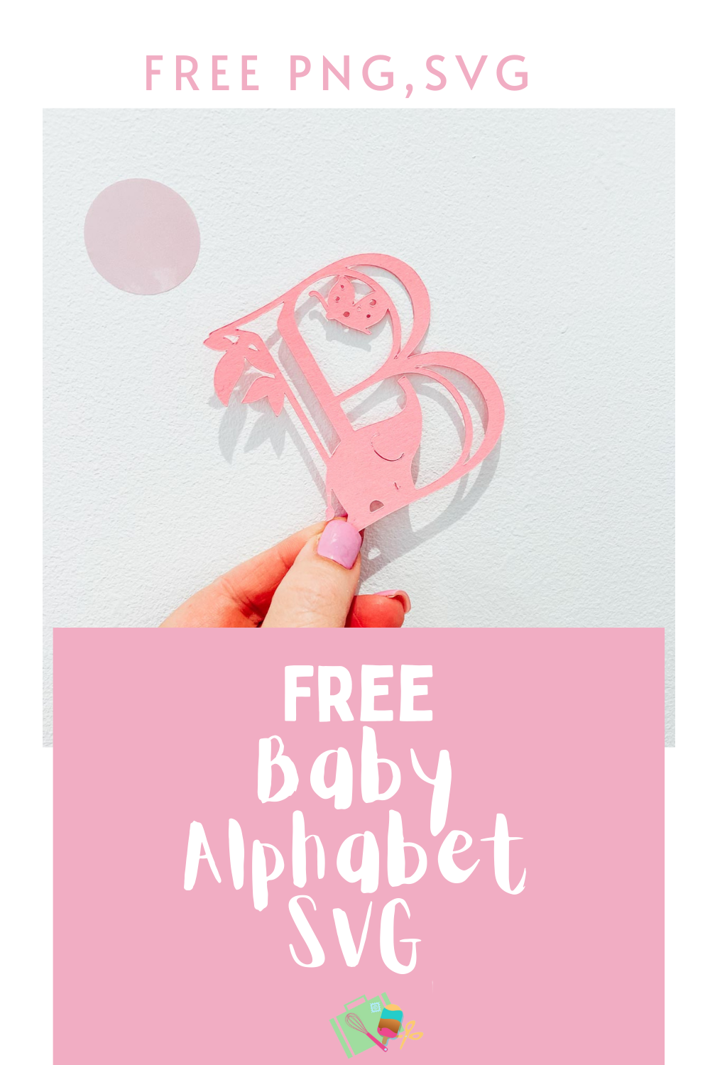 Free Elephant and butterfly baby alphabet SVG for nurseries-2