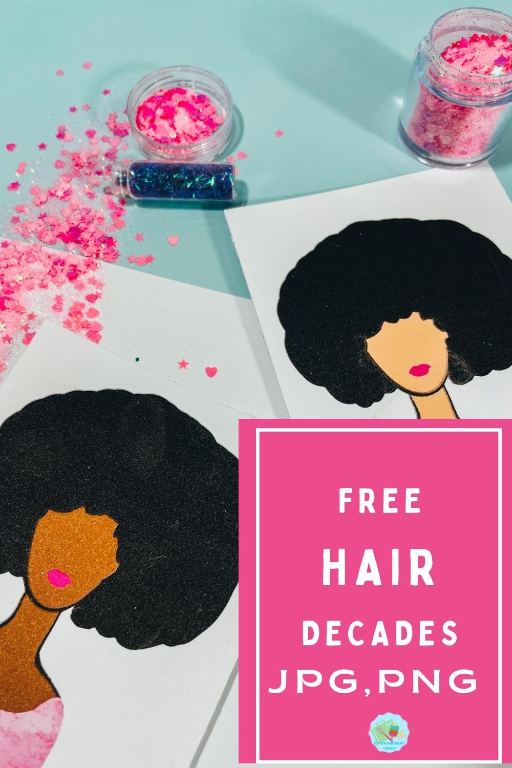 Free printable Hair Decades PNG, JPG files for print and cut on Cricut and Silhouette -2