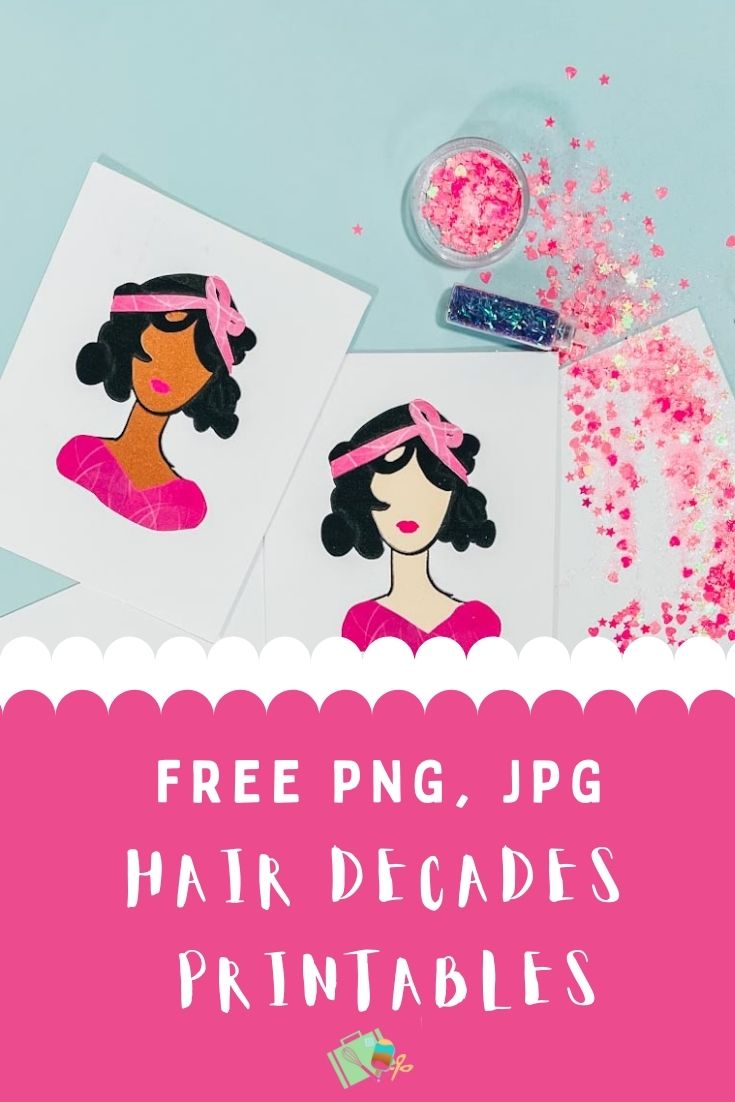 Free printable Hair Decades PNG, JPG files for print and cut on Cricut and Silhouette -3
