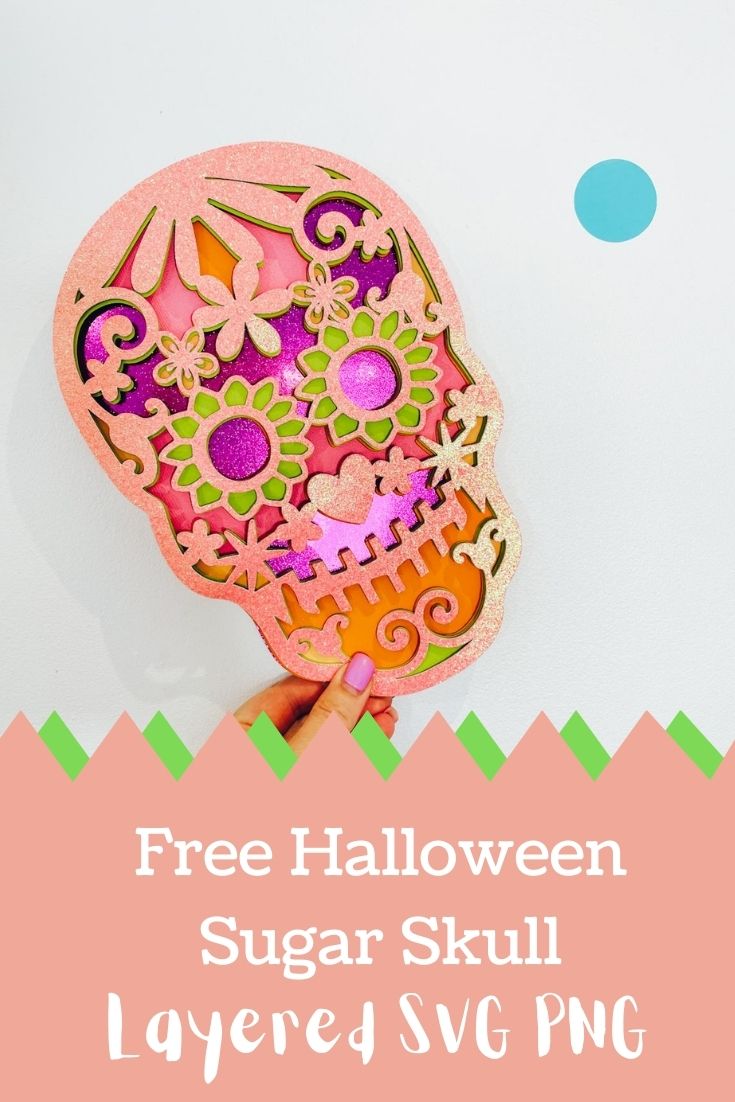 Free Halloween Sugar Skull Layered SVG PNG