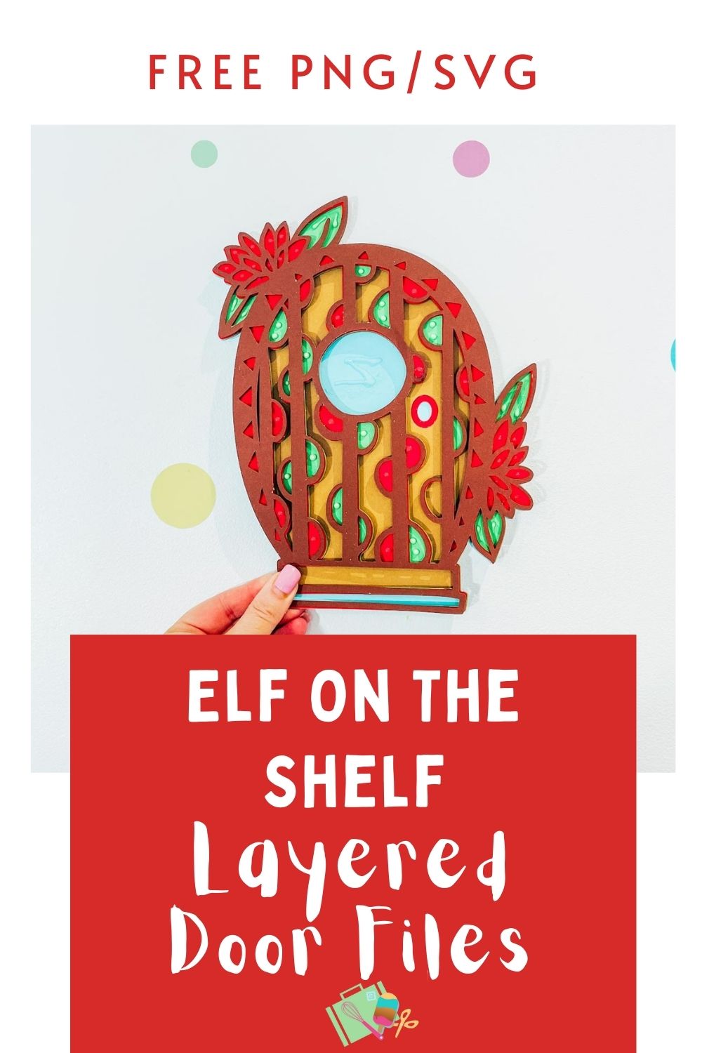 Free PNG SVG Elf on the Shelf Door for Cricut Crafting
