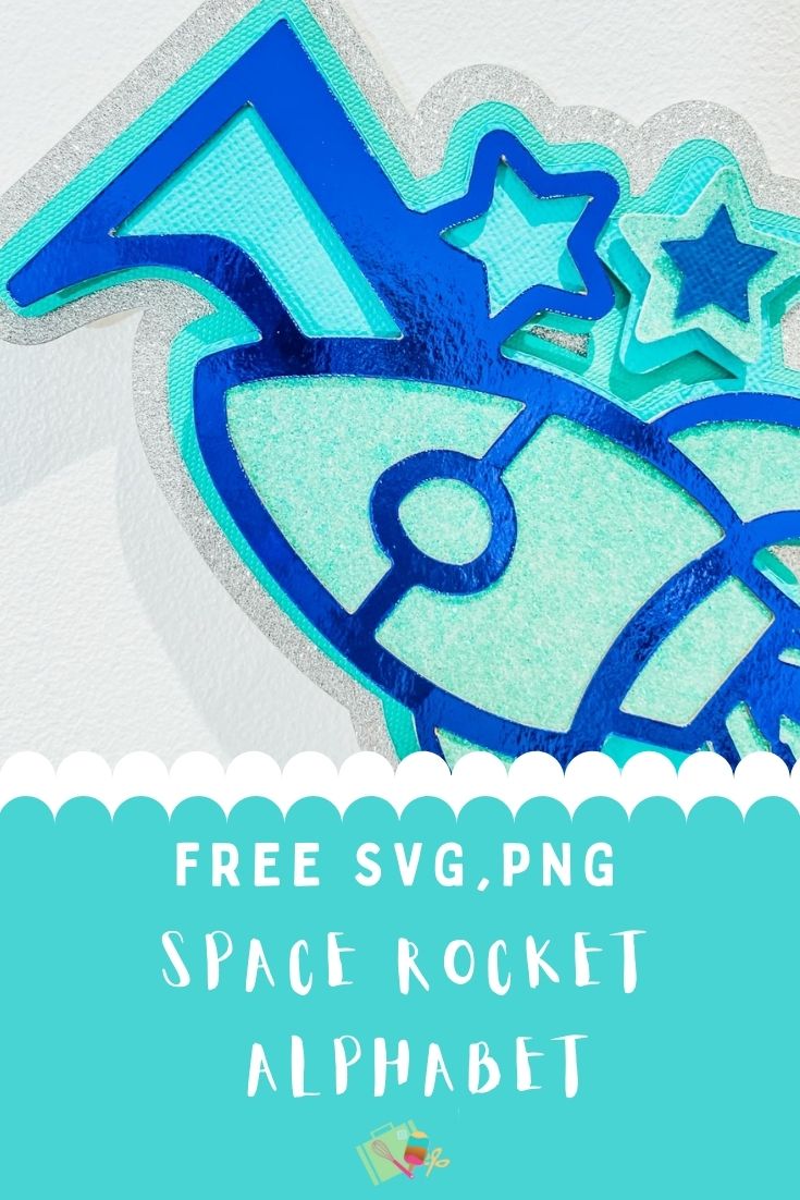 Free Space rocket ship SVG png Alphabet