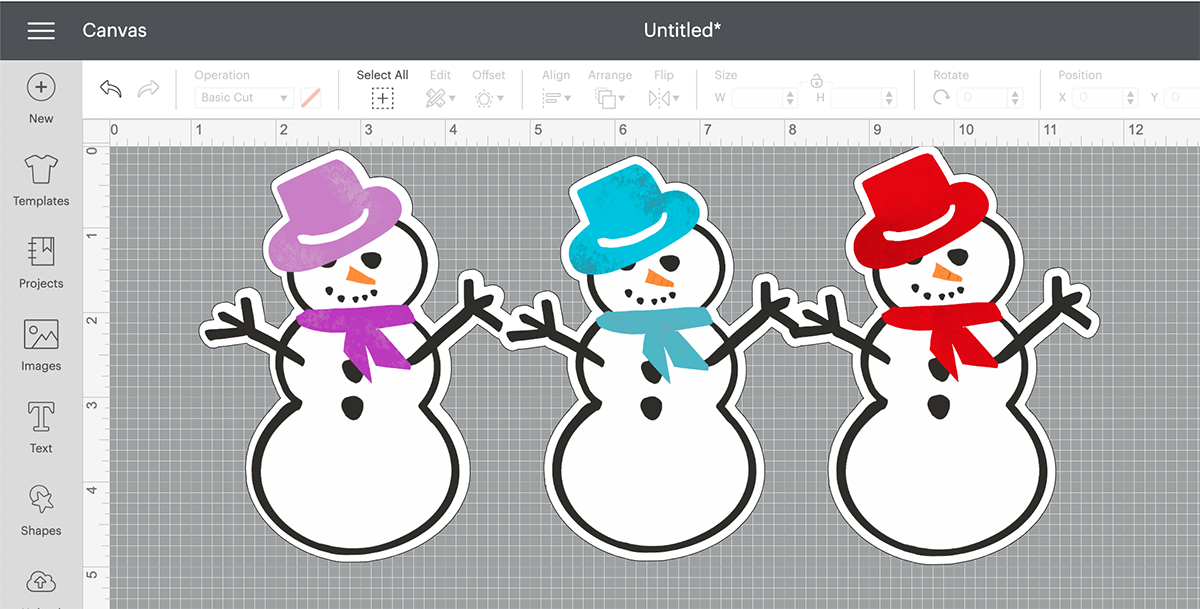 Create an offset for your clip art snowmen