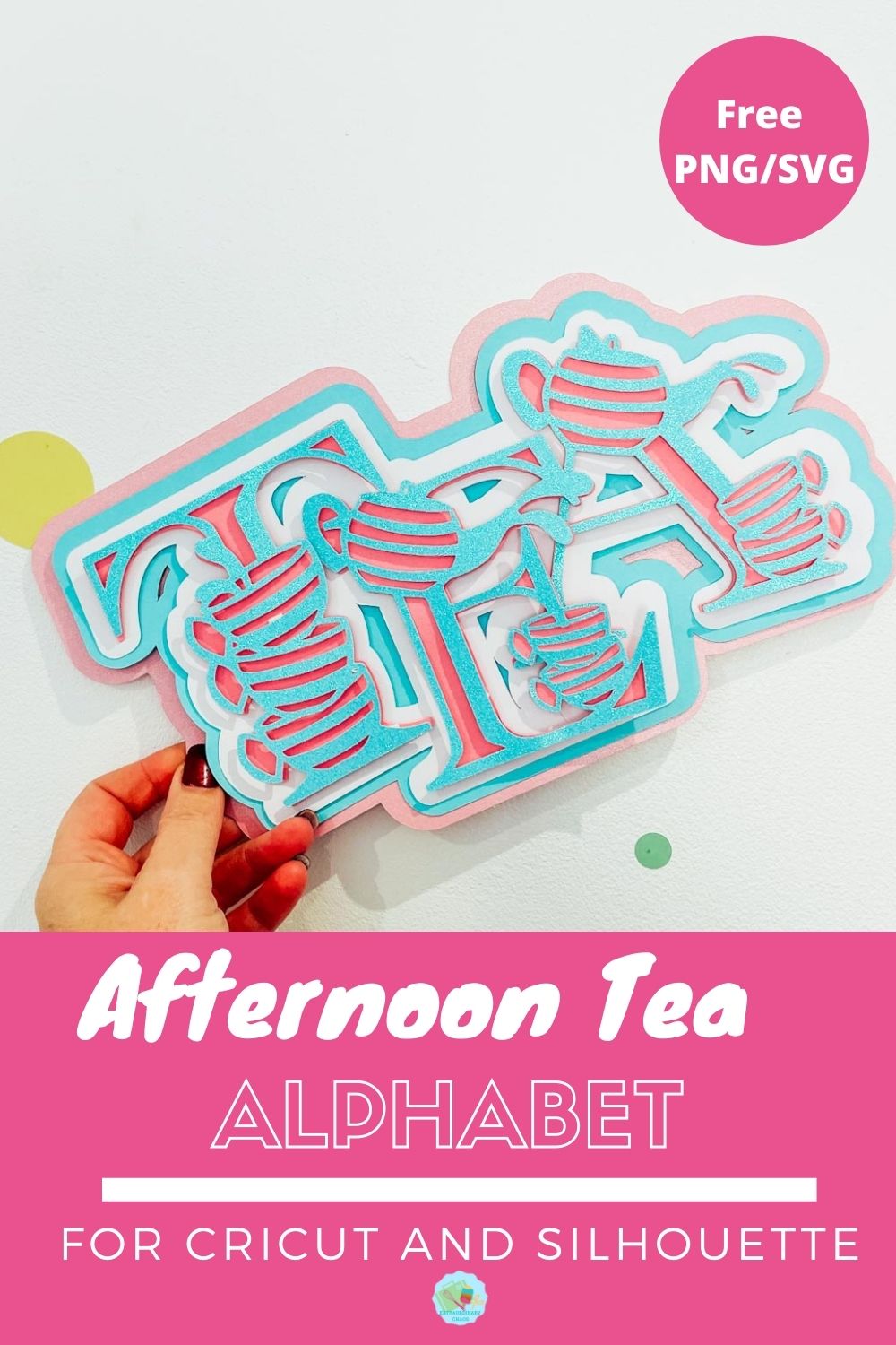 Free Afternoon Tea Alphabet SVG for Cricut And Silhouette -2