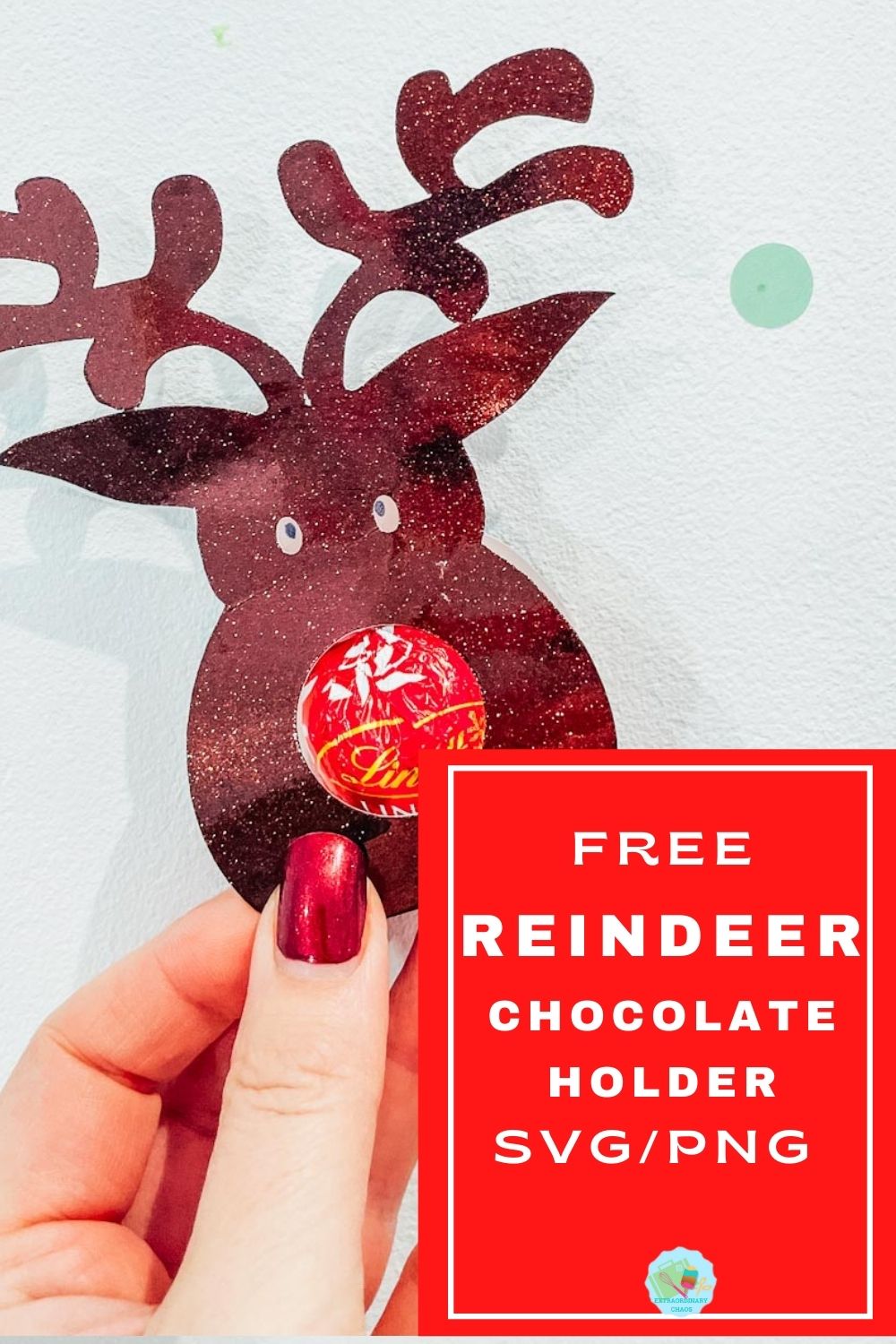 Free Reindeer chocolate holder PNG SVG for Christmas treats and party favours-2
