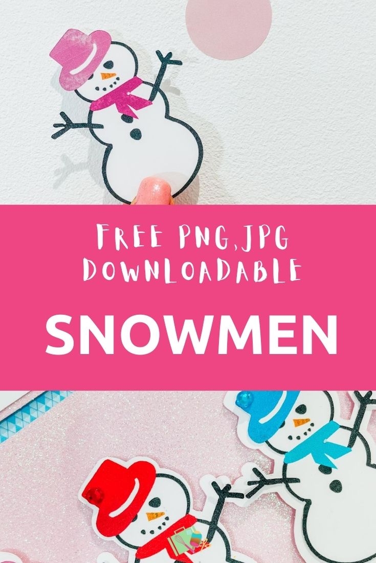 Free downloadable Snowman clip art files for Cricut print and cut Christmas Craft projects