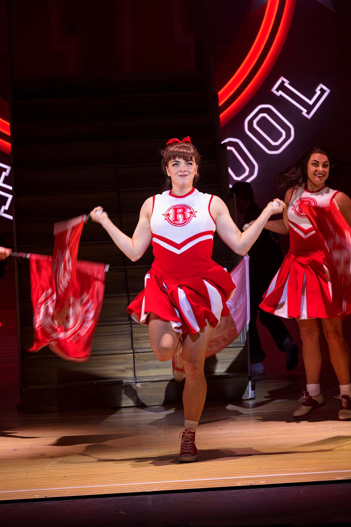 Grease The Musical UK Tour REview 2021:22 Thea Bunting as Patty Simcox in Grease, credit Sean Ebsworth Barnes