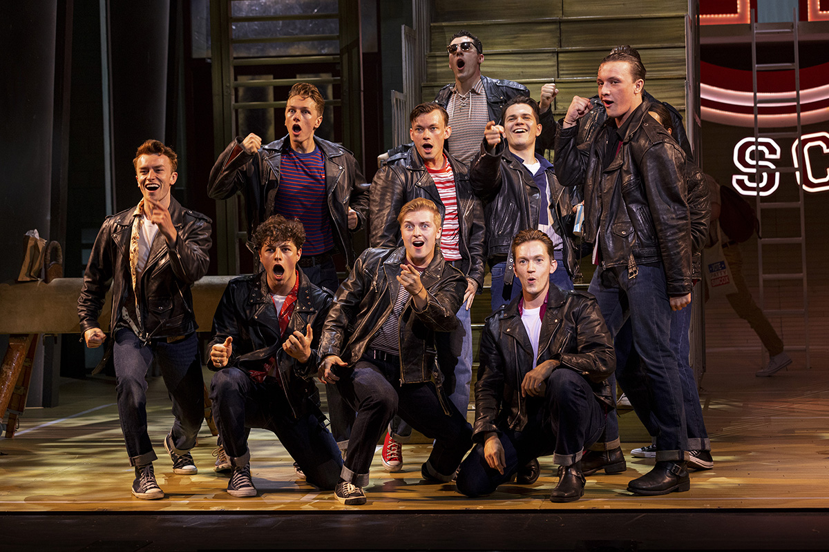 The Burger Palace Boys in Grease the Musical Tour 2021:22 , credit Sean Ebsworth Barnes