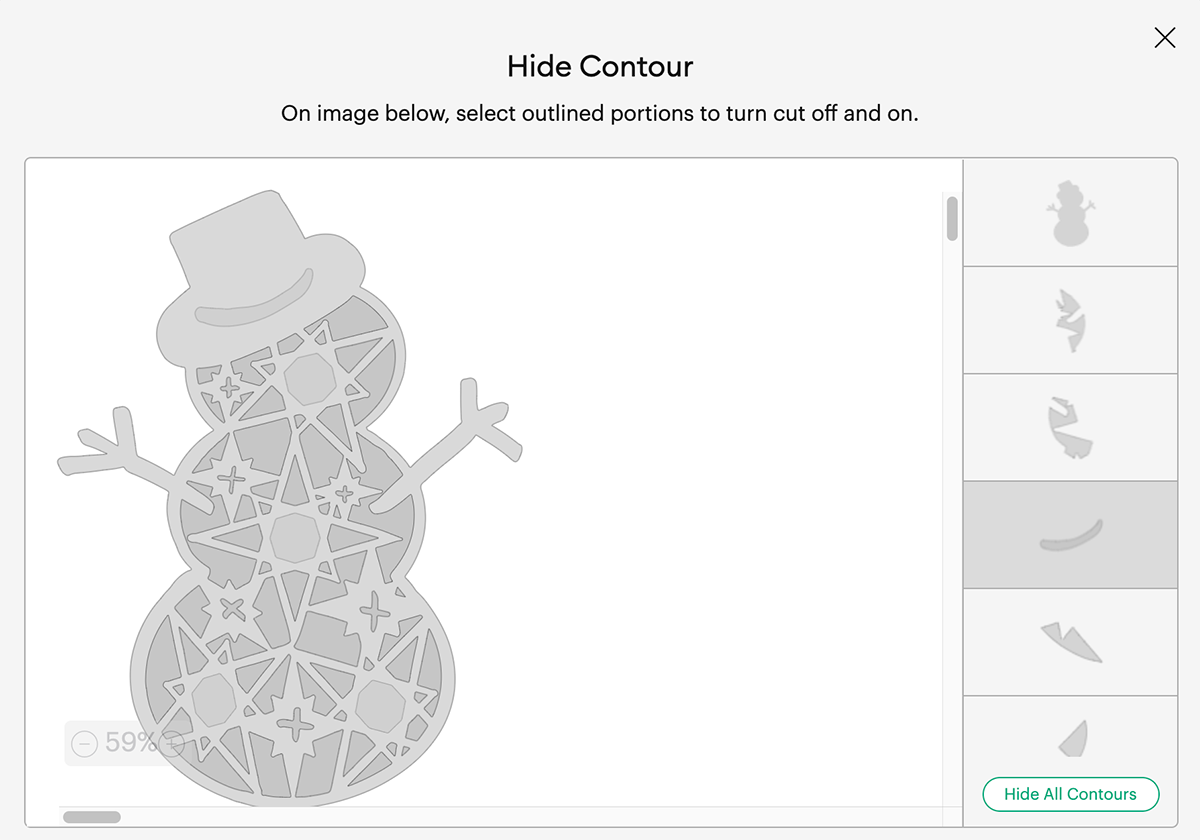 Click contour in cricut design space and remove contours to create solid areas in your cut file