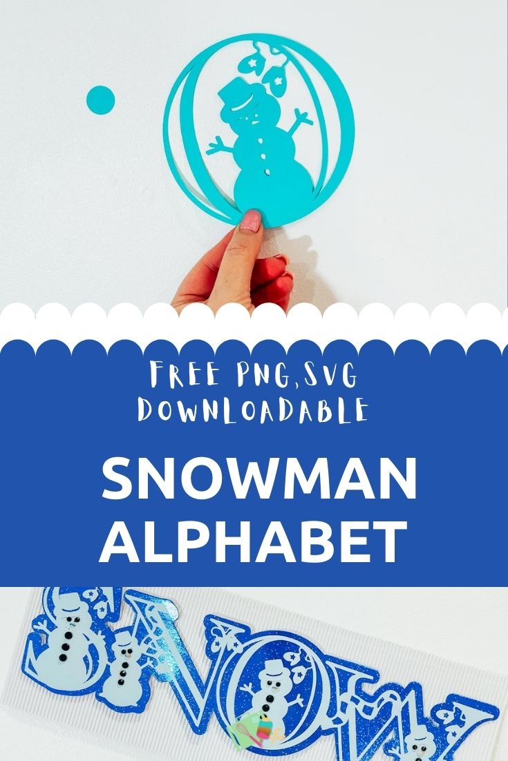 Free downloadable Snowman Alphabet for Cricut Christmas Craft projects