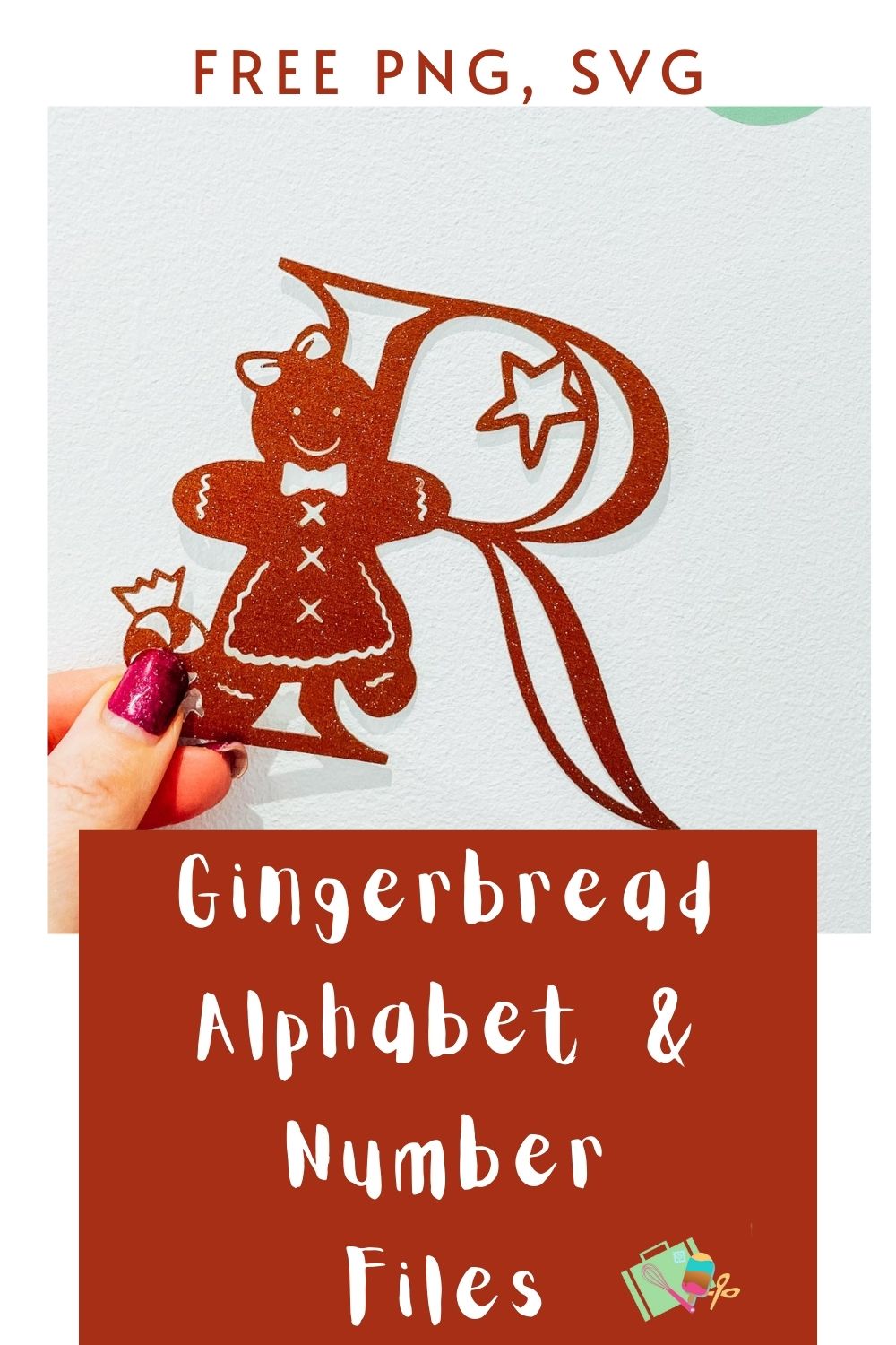 Gingerbread alphabet letter and number files SVG, PNG For Cricut and Silhouette