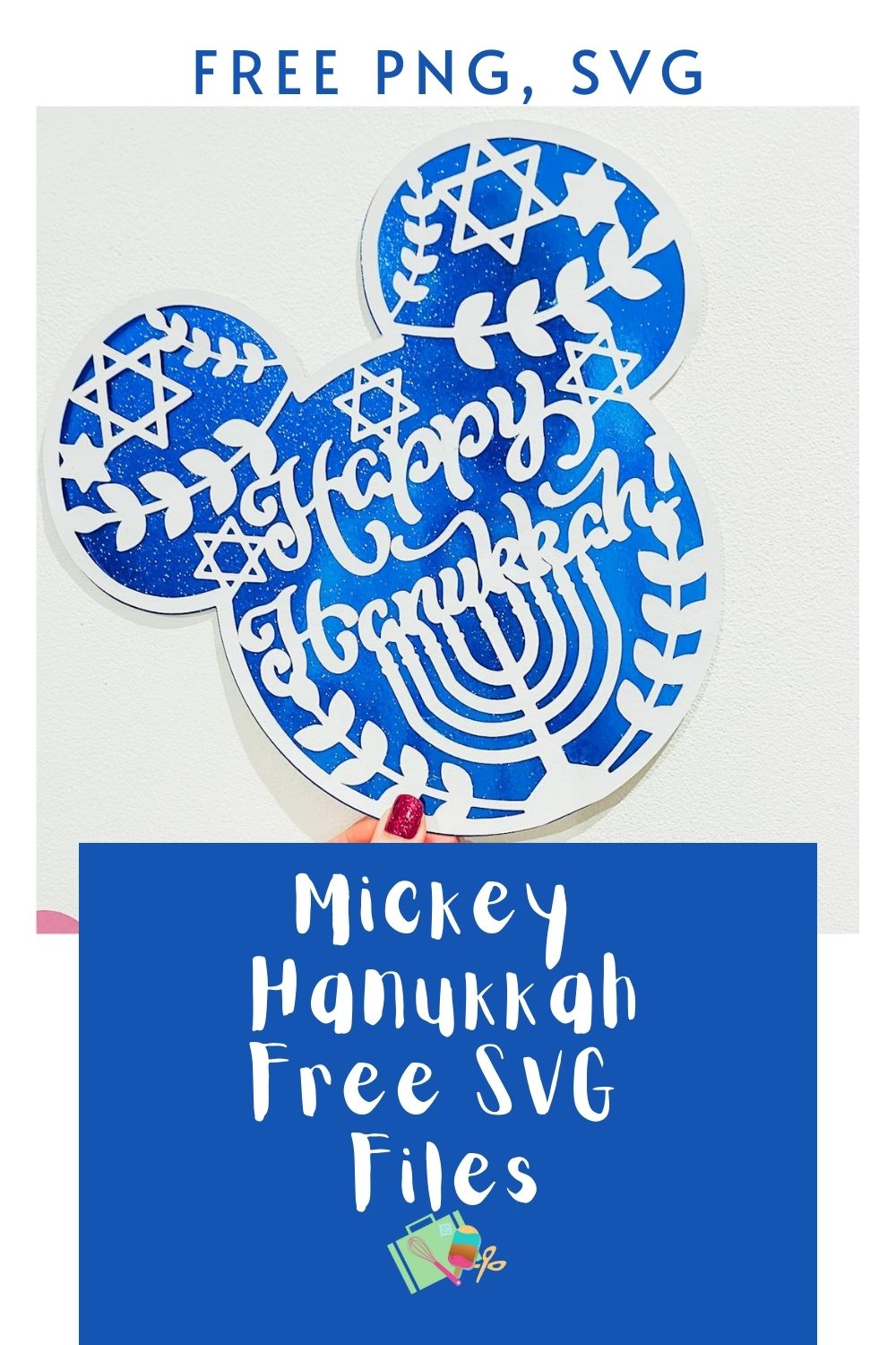 Hanukkah Mickey Free SVG, PNG files for Crafting with Cricut or Silhouette