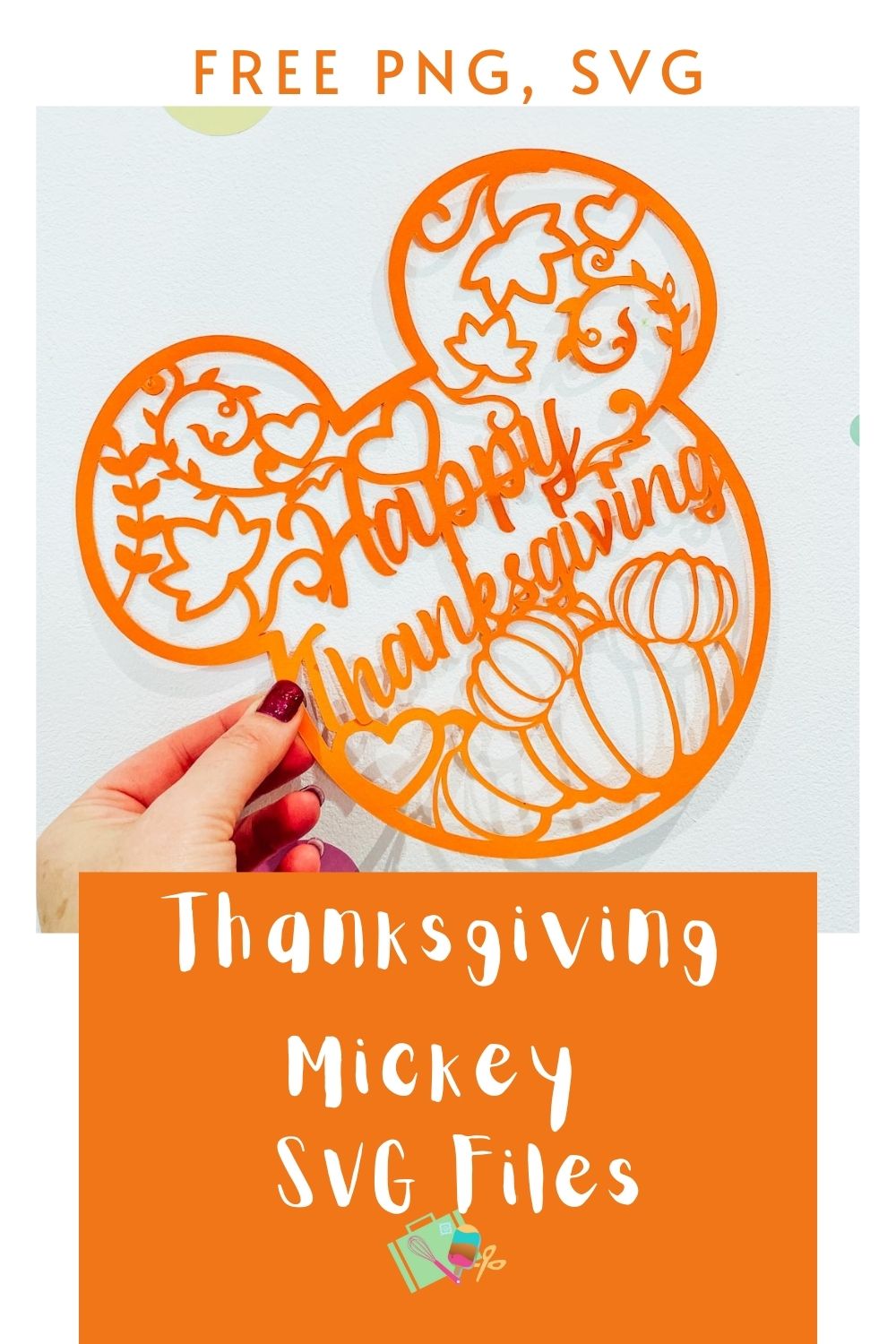 Thanksgiving Mickey Free SVG, PNG files for Crafting with Cricut or Silhouette