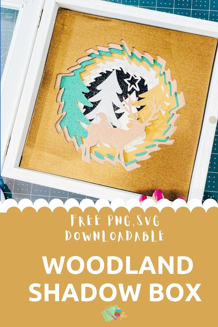 Woodland Shadow Box SVG , PNG files For Christmas Crafting With Cricut And Silhouette