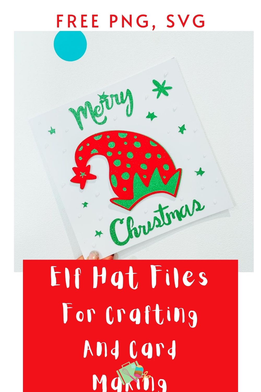 Free Elf Hat SVG PNG Files for holiday crafting and card making