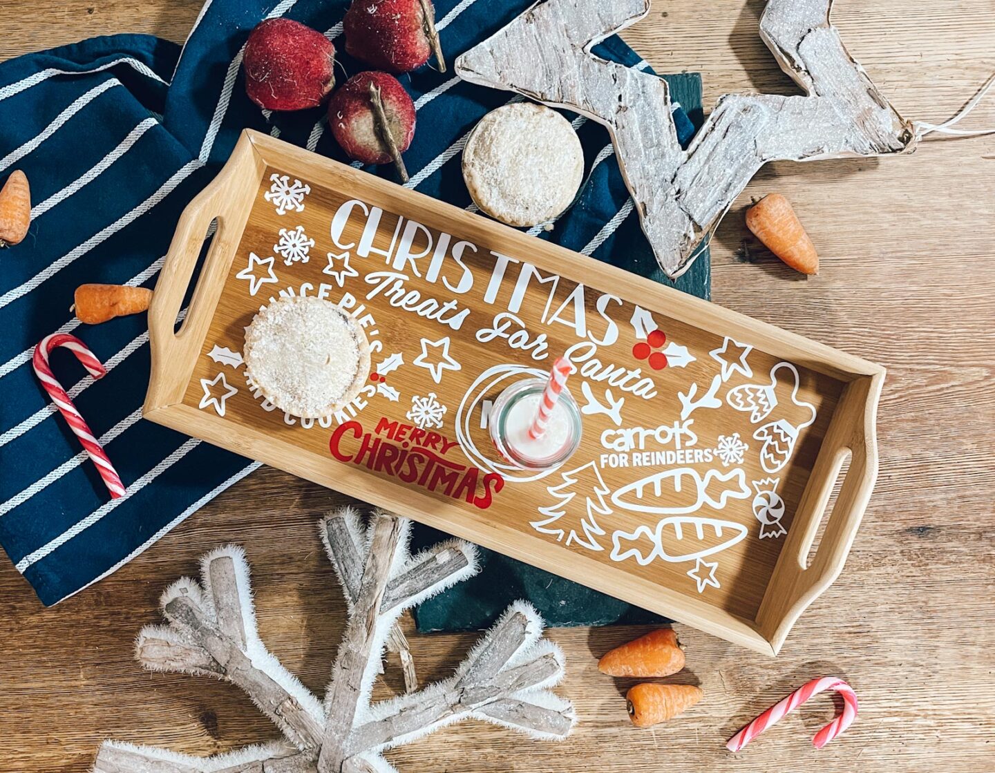 How to make a santa tray with my free Cookies for santa SVG