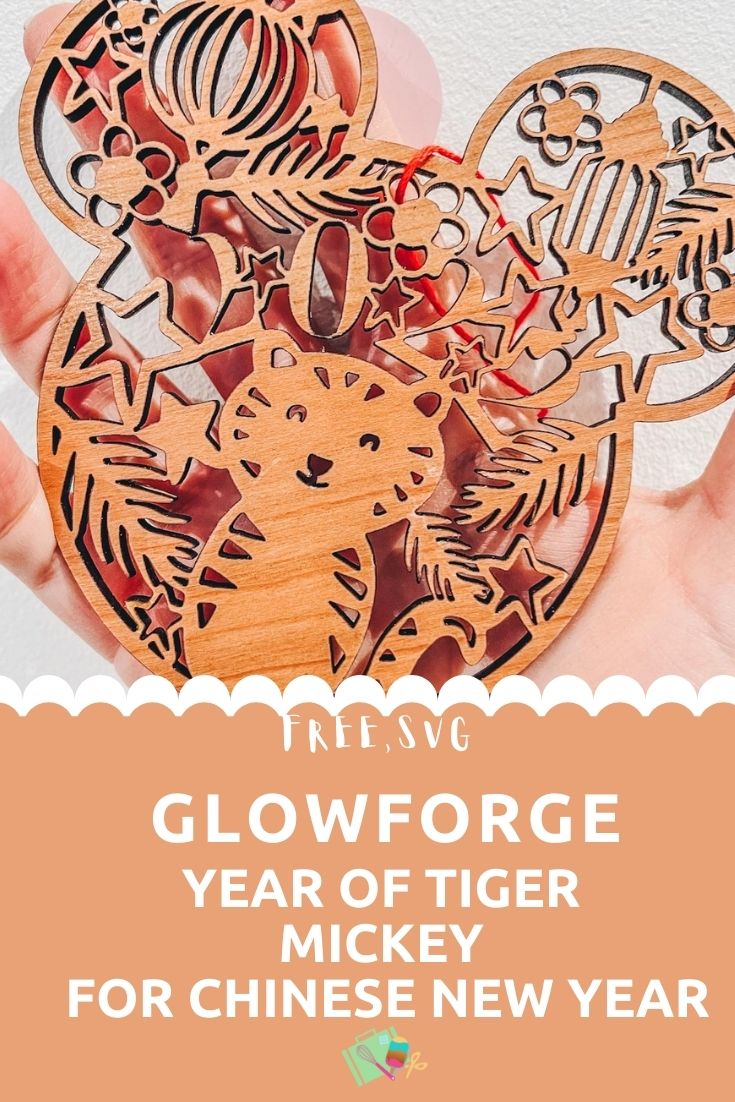 Free Chinese New Year, Yer of the Tiger Mickey For Glowforge, Silhouette and Cricut