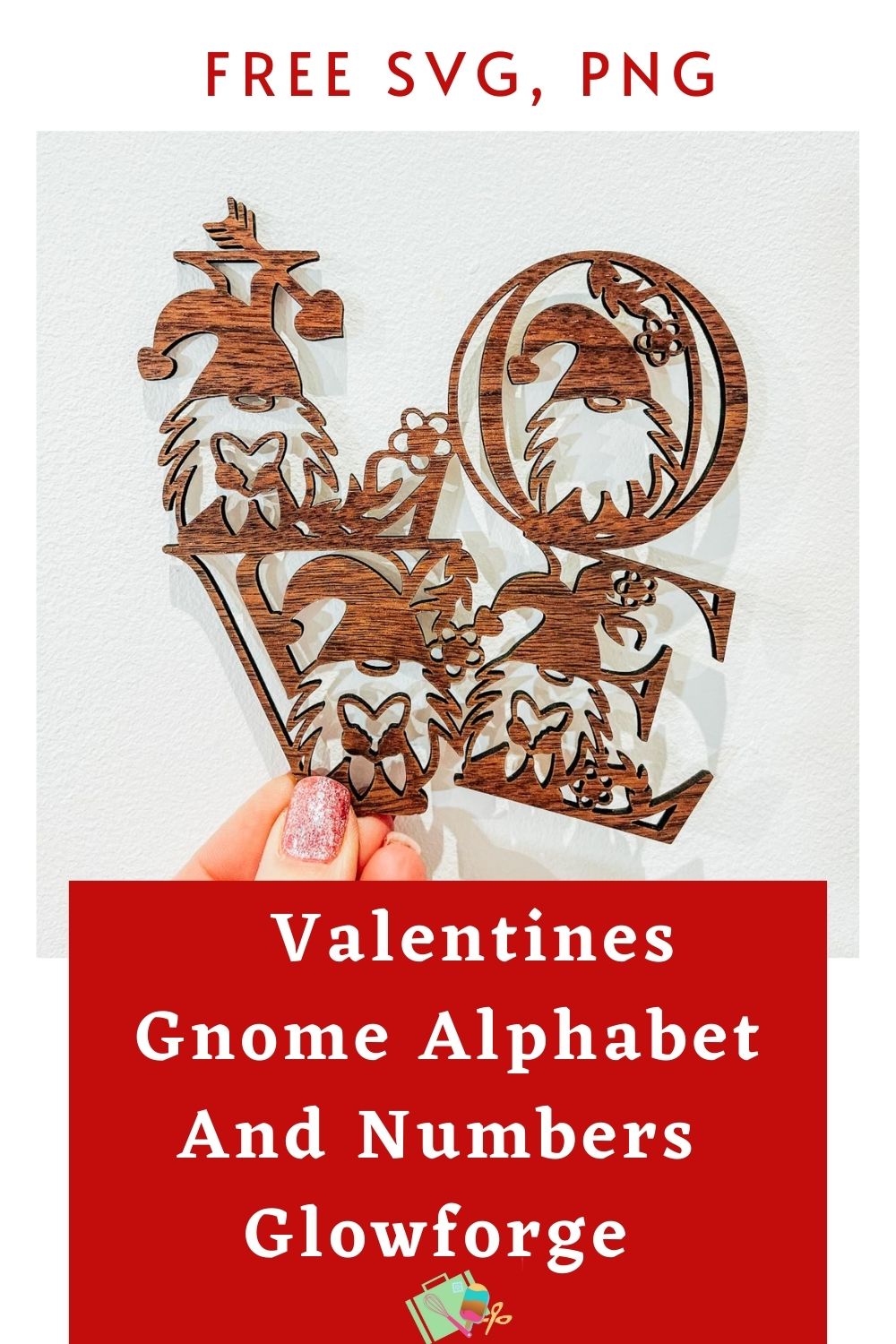 Free Layered Valentines Gnome Alphabet for Cricut And Glowforge , Free SVG and PNG-3