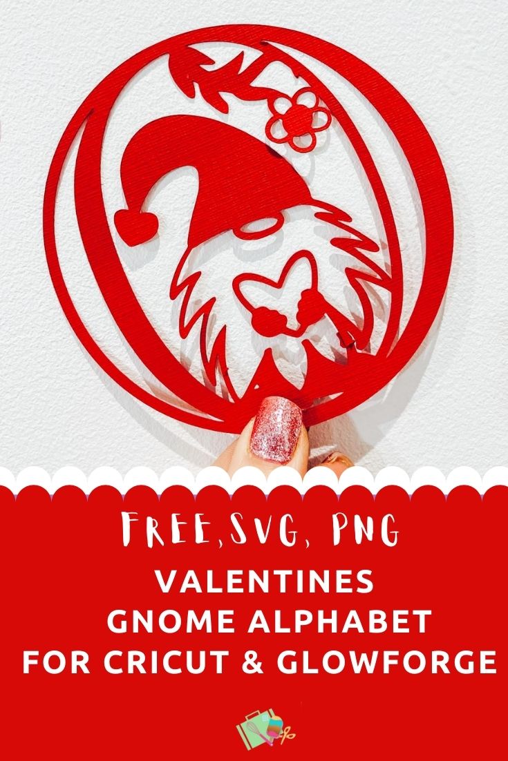 Free Layered Valentines Gnome Alphabet for Cricut And Glowforge , Free SVG and PNG