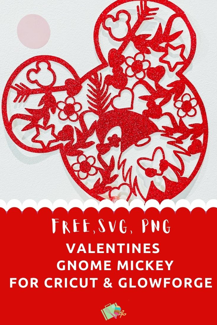 Free Layered Valentines Gnome Mickey for Cricut And Glowforge , Free SVG and PNG