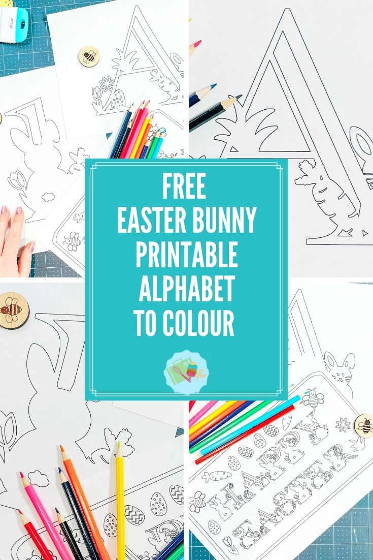 Free Printable Easter Bunny Colouring Alphabet letters and numbers-2