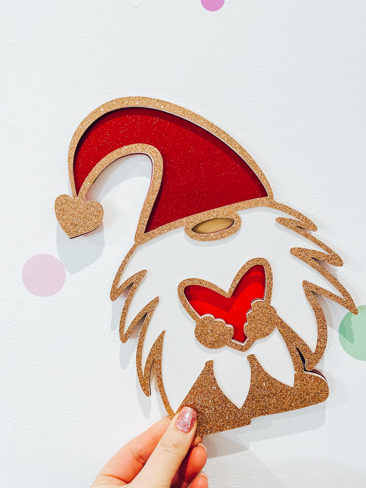 Valentines Gnome layered file for Cricut or Glowforge