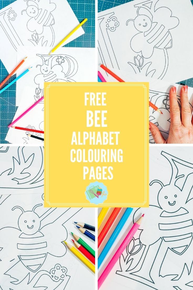 Free Bee Alphabet Colouring Pages