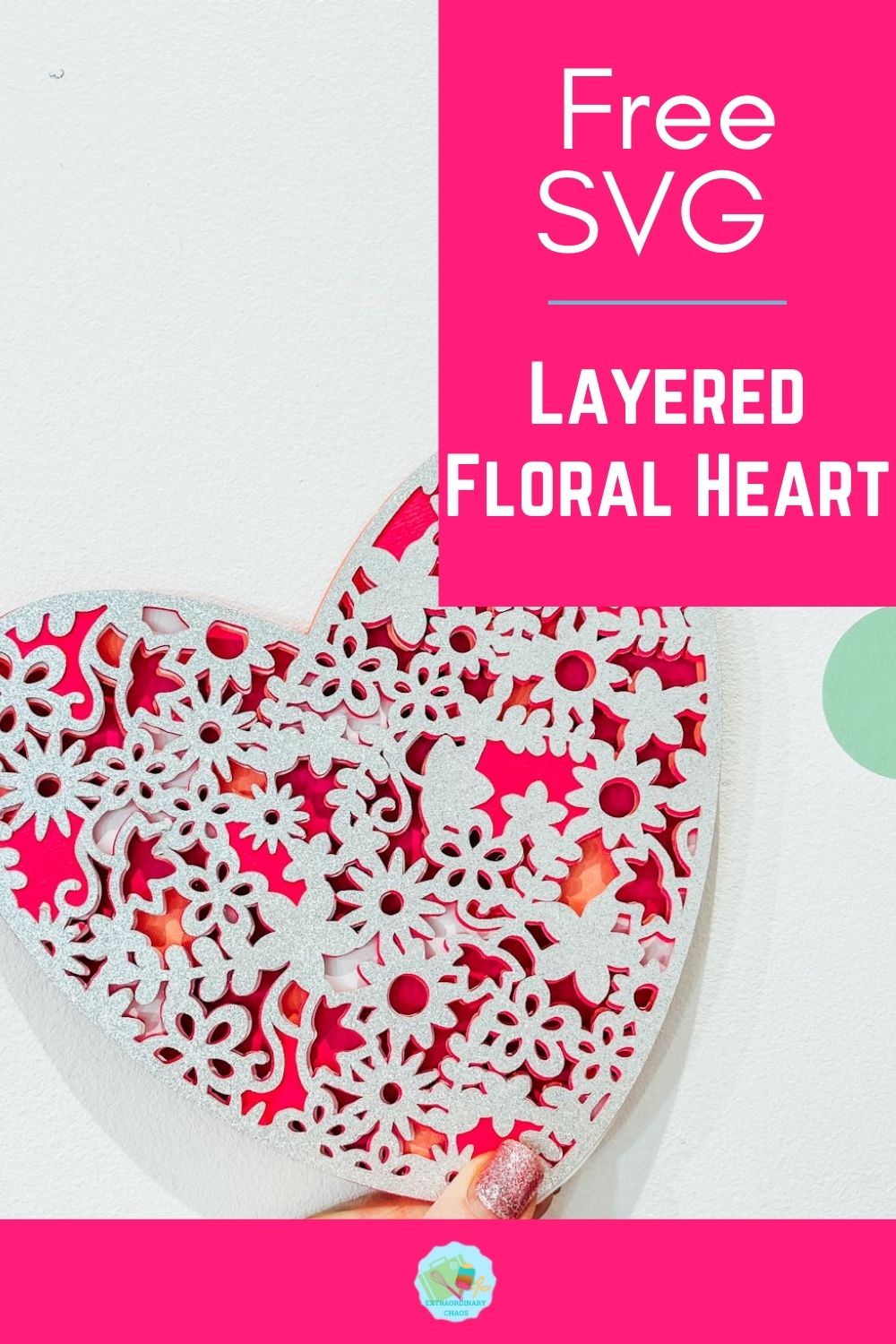 Free Floral Layered Heart for Cricut, Glowforge and Silhouette