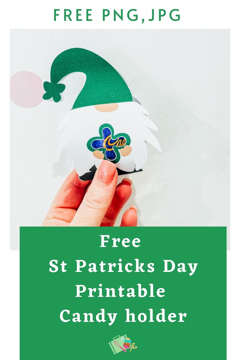 Free Printable Patricks day gnome Candy Holder For Cricut and to cut out by hand-2