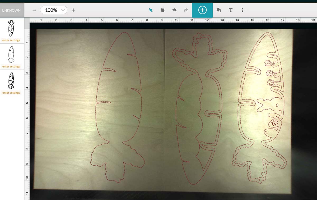 How to position your Easter Bunny SVG carrots in Glowforge Design Area