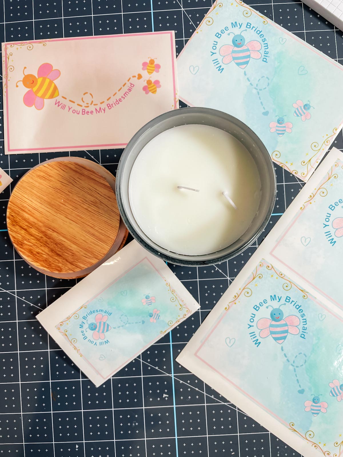 how to make Will You Be My Bridemaid Candles with my Printables