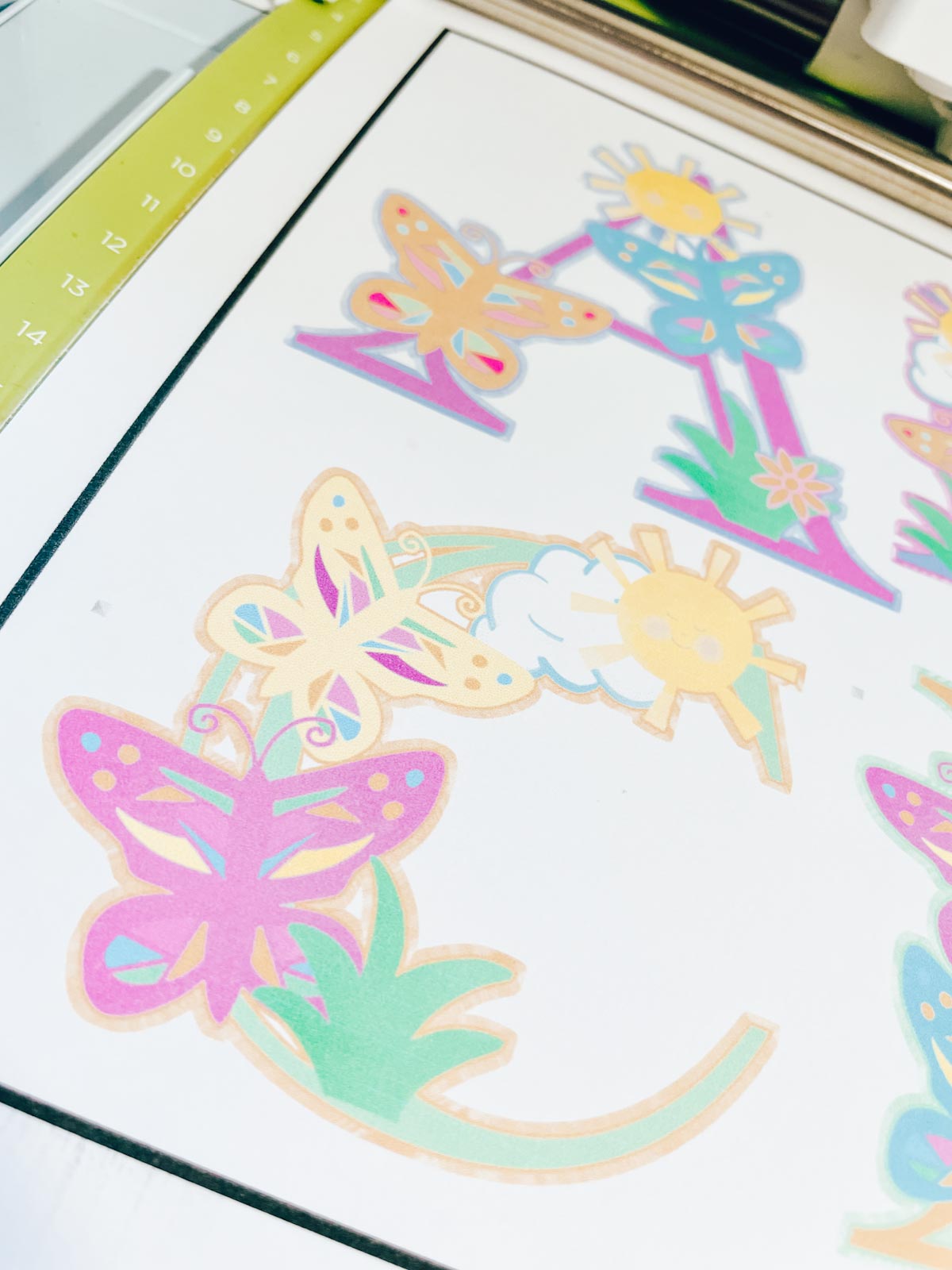 Cricut print and cut butterfly alphabet letters and numbers