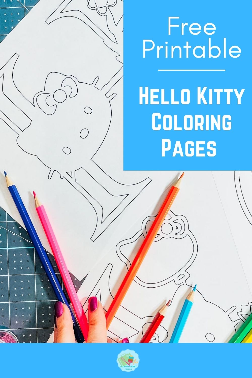 Free Hello Kitty Printable Alphabet Colouring Pages For School Classroom Decor and Travel packs or Rainy Days