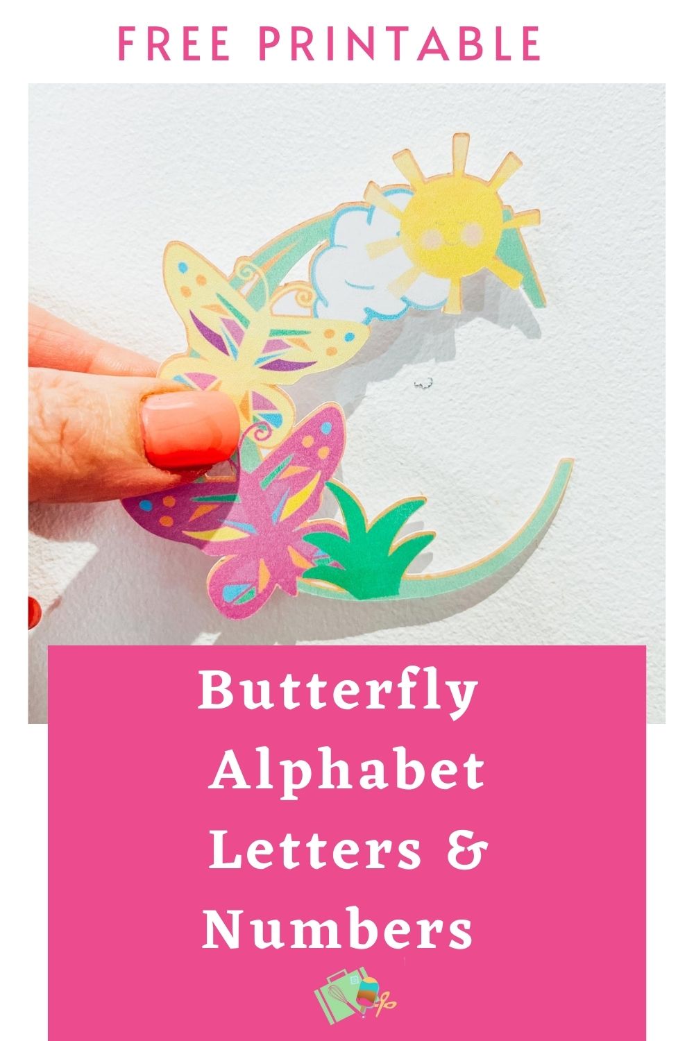 Free Printable Butterfly print and cut Alphabet and Numbers
