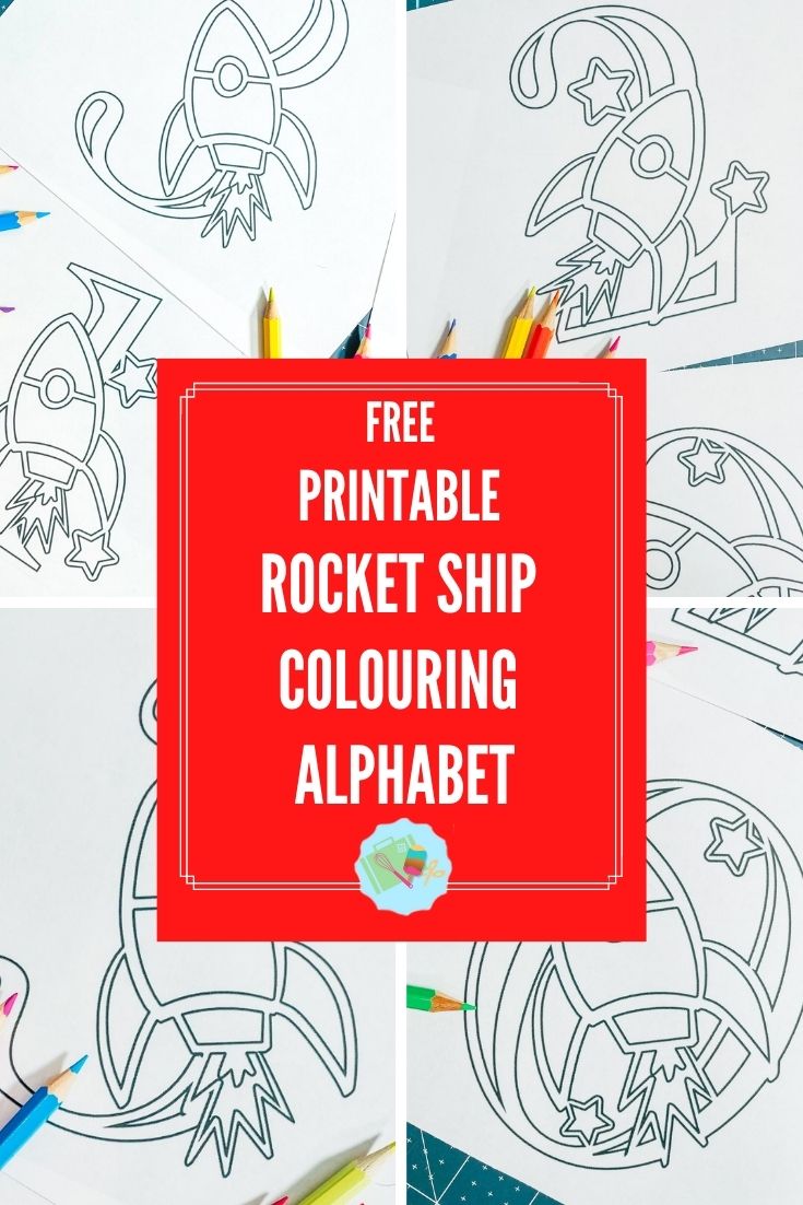 Free Printable Rocket Ship ABC Colouring Pages For School and home learning