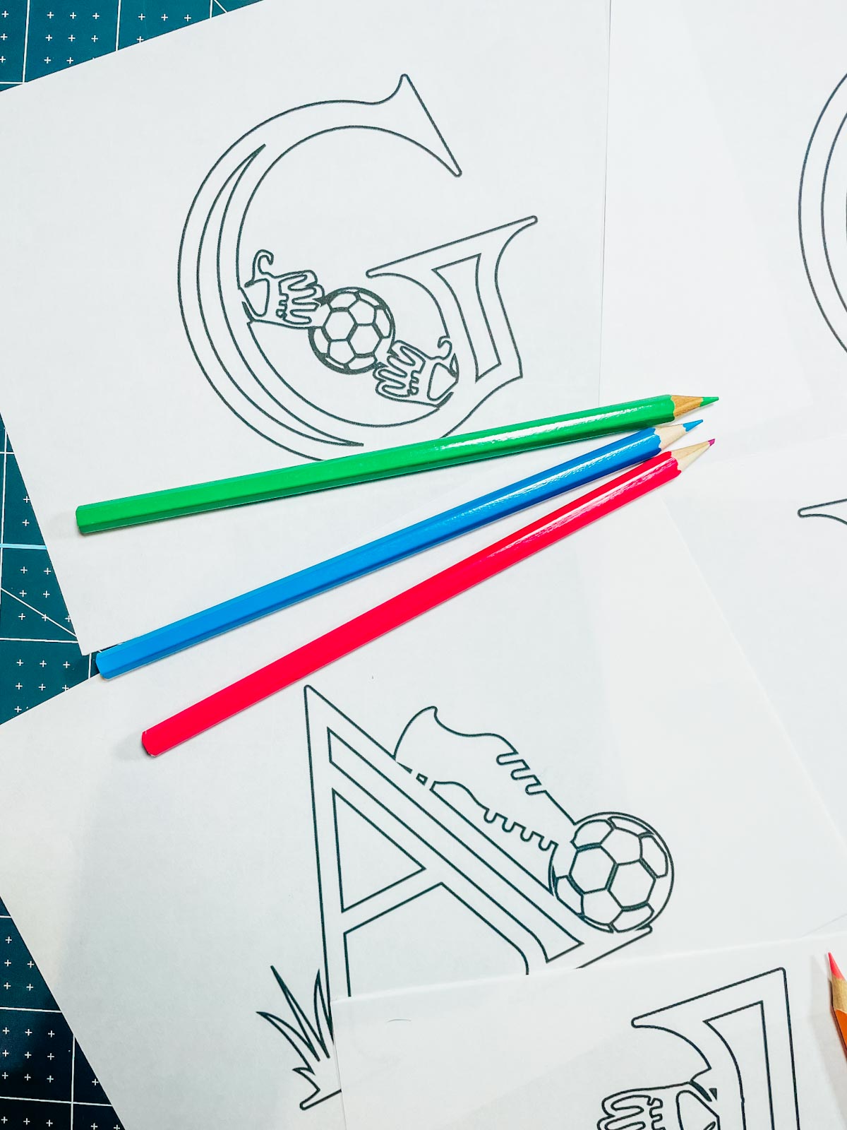 Free football colouring letters and numbers