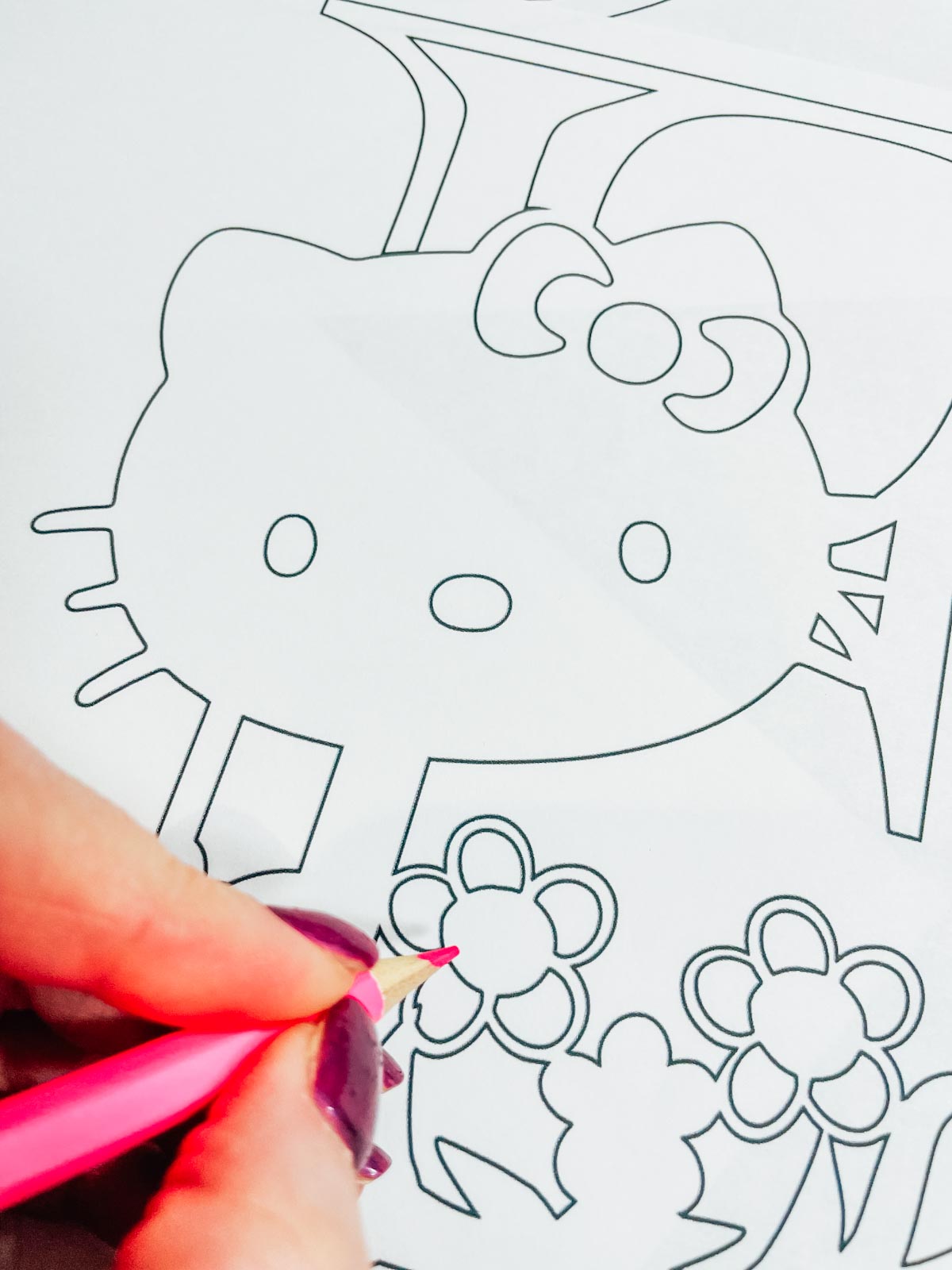 Hello Kitty Coloring letters and numbers