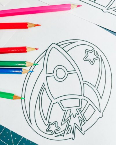 Printable ABC Rocket Colouring Pages