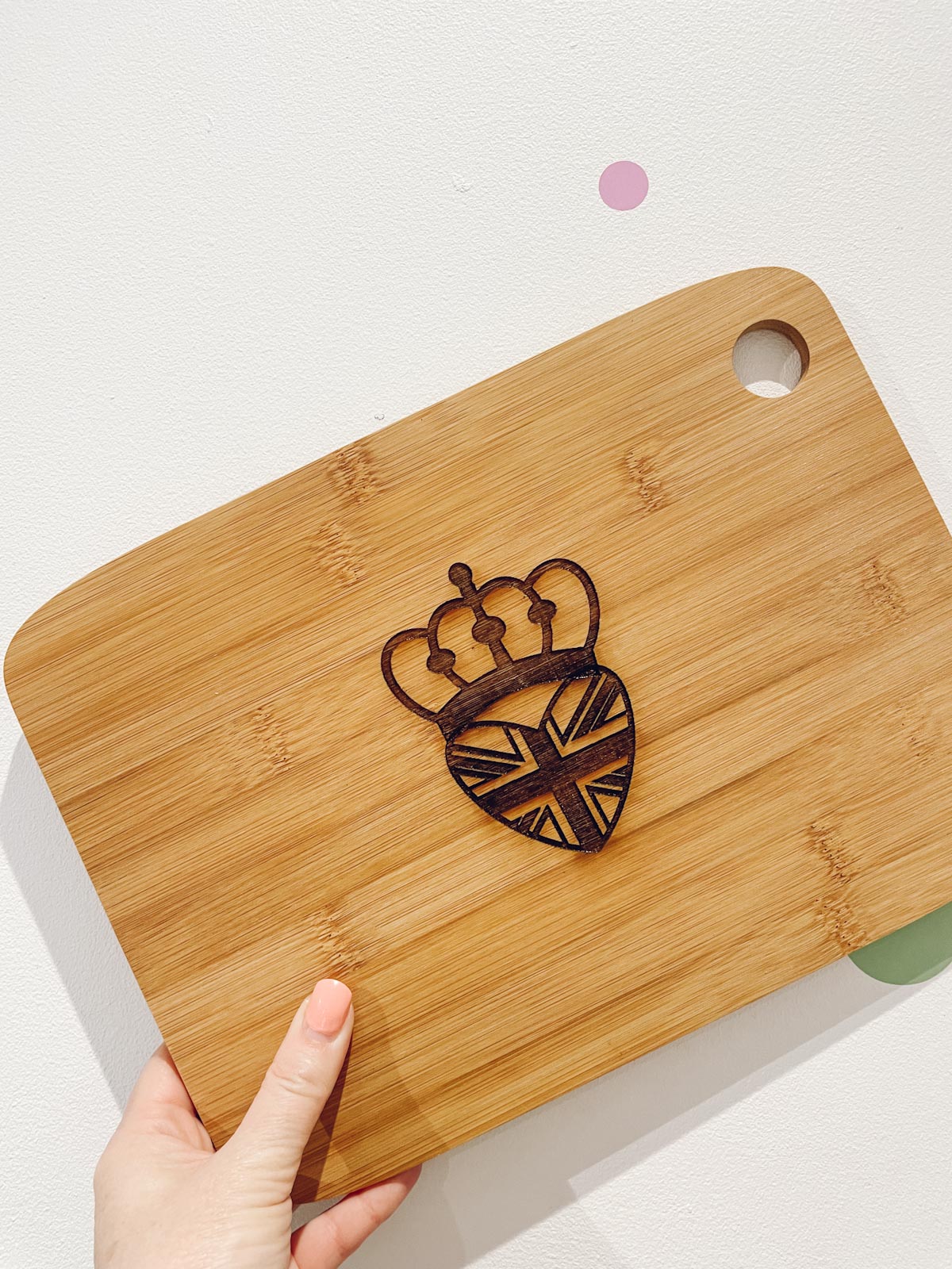 Engrave Union Jack Jubilee Chopping Board Made With Glowforge