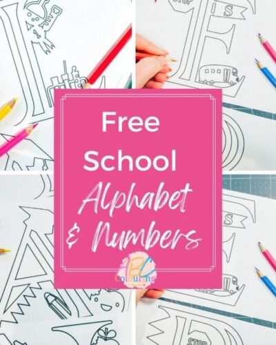 ABC Back To School Colouring Pages, Letters & Numbers