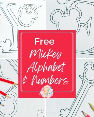 Free Printable ABC Mickey Mouse Colouring  Alphabet Letters & Numbers