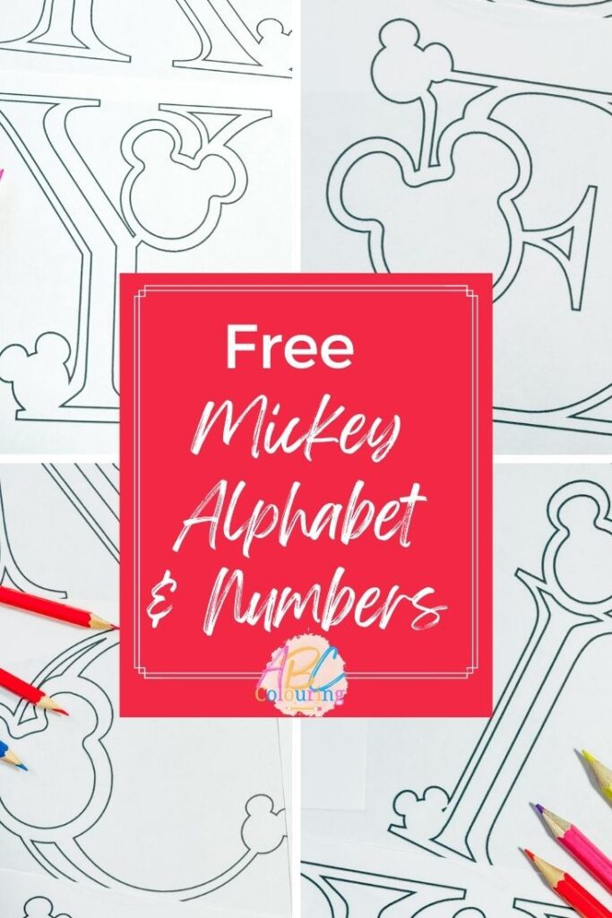 Free ABC Mickey Mouse Colouring Alphabet and Numbers