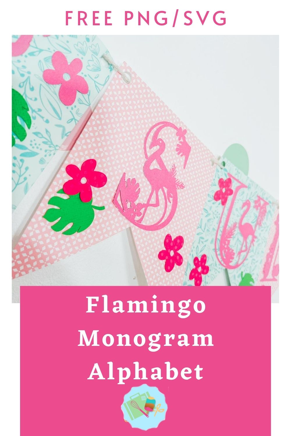 Free Flamingo Monogram SVG, PNG Alphabet and numbers for Cricut And Glowforge