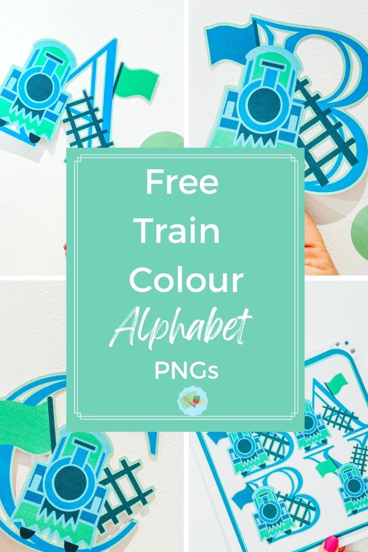 Free Printable Colour Train Alphabet PNG files for Cricut, Silhouette and sublimation