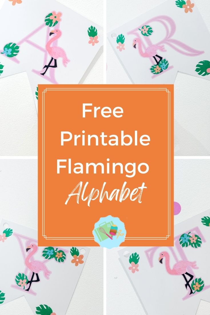 Free Printable Flamingo Alphabet and numbers for cards banner and cake toppers-3