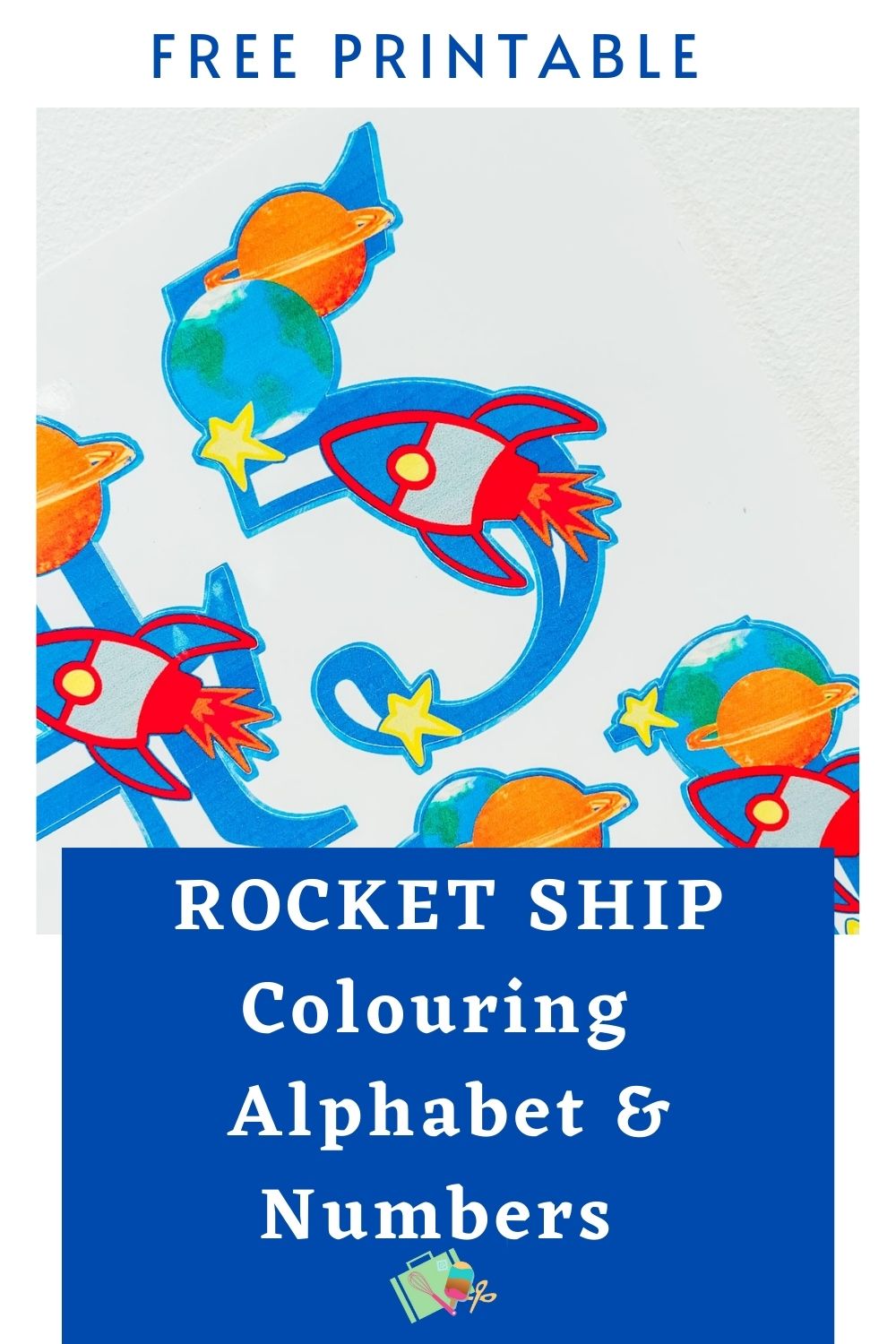 Free Printable ROCKET SHIP Alphabet and Numbers